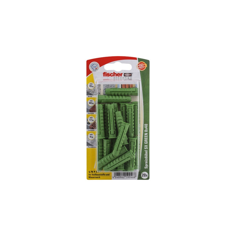 fischer Spreizdübel SX GREEN 8x40 K(grün, 20 Stück)