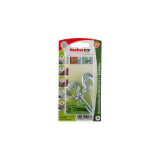fischer Universaldübel UX GREEN 6x35 R RH K(grün, 4 Stück, mit Rundhaken)