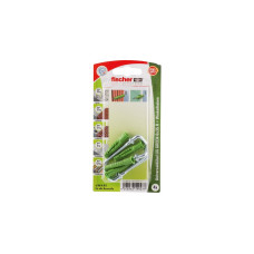 fischer Universaldübel UX GREEN 6x35 R WH K(grün, 4 Stück, mit Winkelhaken)