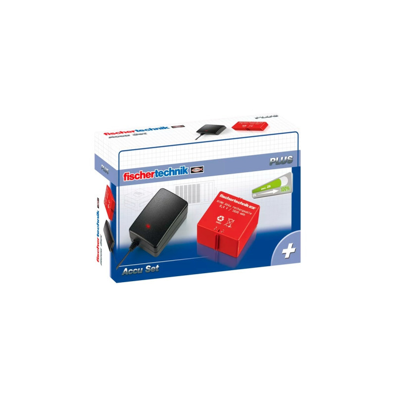 fischertechnik Akku-Set 34969, mit Ladegerät(rot, für Technikbaukästen)