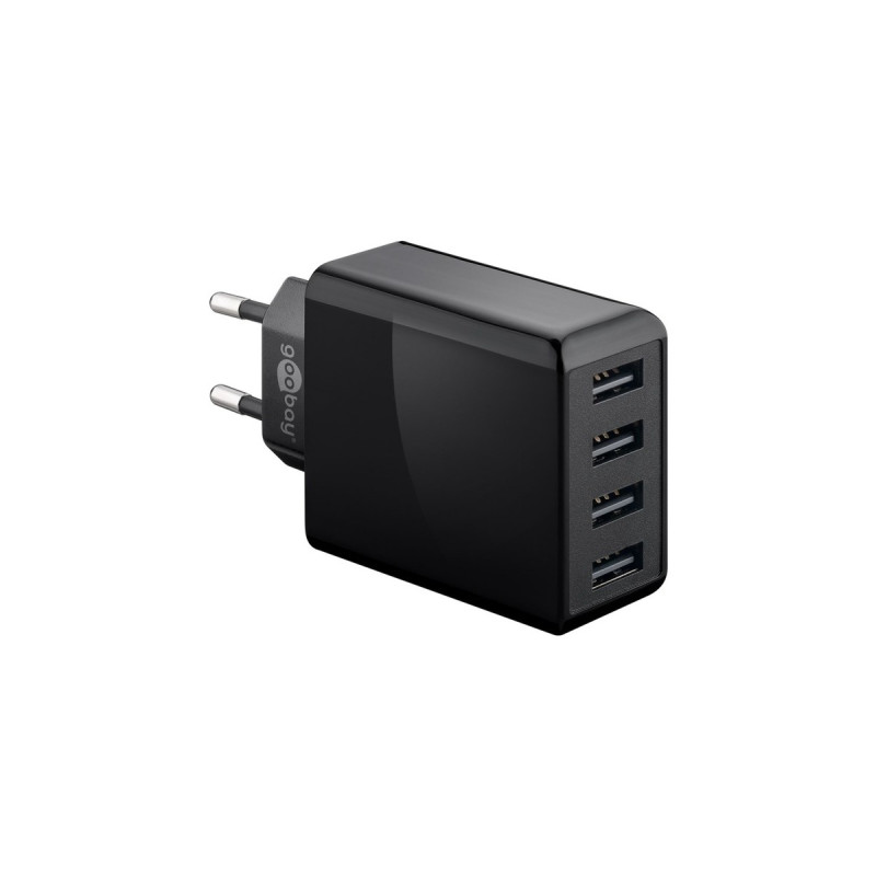 goobay 4-fach USB-Ladegerät (30W) schwarz(schwarz)