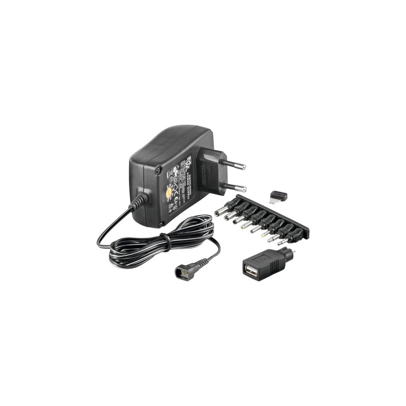 goobay Drehschalteradapter 1500 mA, Netzteil(schwarz, 3-12 Volt)
