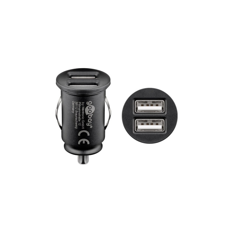 goobay Dual-USB Auto Ladegerät (2xUSB)(schwarz)
