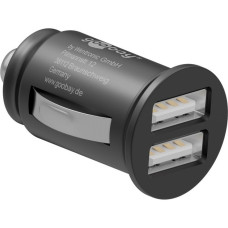 goobay Dual-USB Auto Ladegerät mit zwei USB-Ports(schwarz, max. 24W/2,4,8A 12/24V)