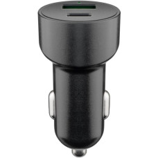goobay Dual-USB Auto Schnellladegerät USB-C PD (Power Delivery)(schwarz)
