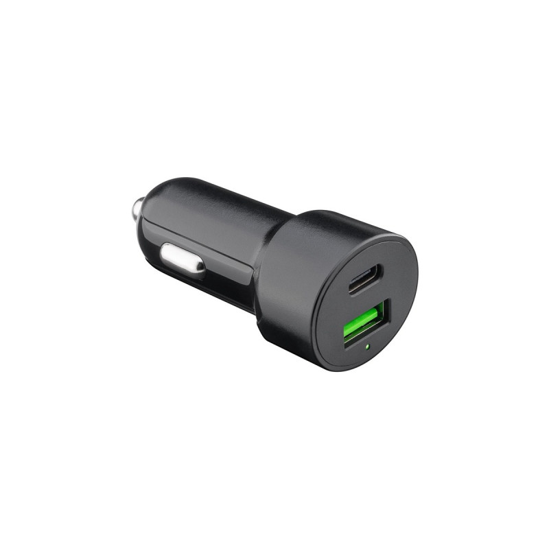 goobay Dual-USB Auto Schnellladegerät USB-C PD (Power Delivery)(schwarz)