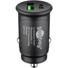 goobay Dual-USB Auto Schnellladegerät USB-C PD (Power Delivery)(schwarz)
