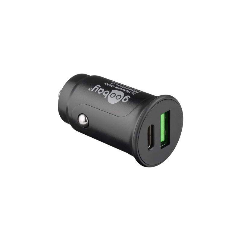 goobay Dual-USB Auto Schnellladegerät USB-C PD (Power Delivery)(schwarz)