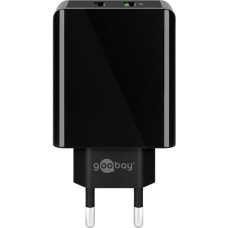 goobay Dual-USB Schnellladegerät USB/QC3.0 28W(schwarz)