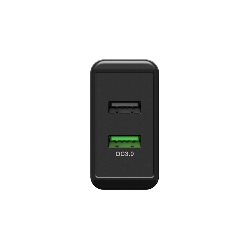 goobay Dual-USB Schnellladegerät USB/QC3.0 28W(schwarz)