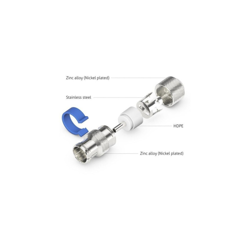 goobay Easy-Installation IEC/Koax-Buchse(silber/blau, 6,5 - 8,0 mm)