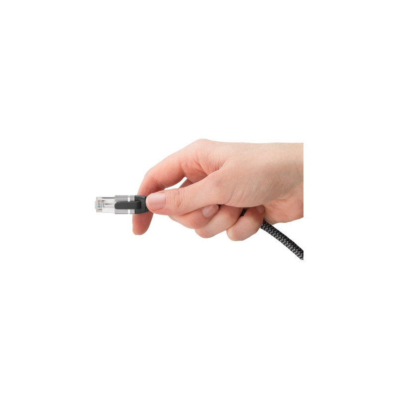 RJ-45 Stecker, LAN-Adapter(schwarz/silber, 2 Meter)