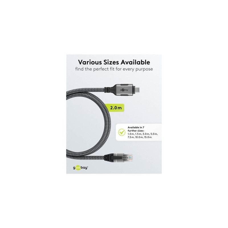 RJ-45 Stecker, LAN-Adapter(schwarz/silber, 2 Meter)