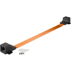 goobay Fensterdurchführung Ultra-Slim, RJ45, Kabel(schwarz/kupfer, 50cm)