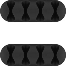 goobay Kabel Management 4-Slots, Kabelführung(schwarz, 2er-Set)