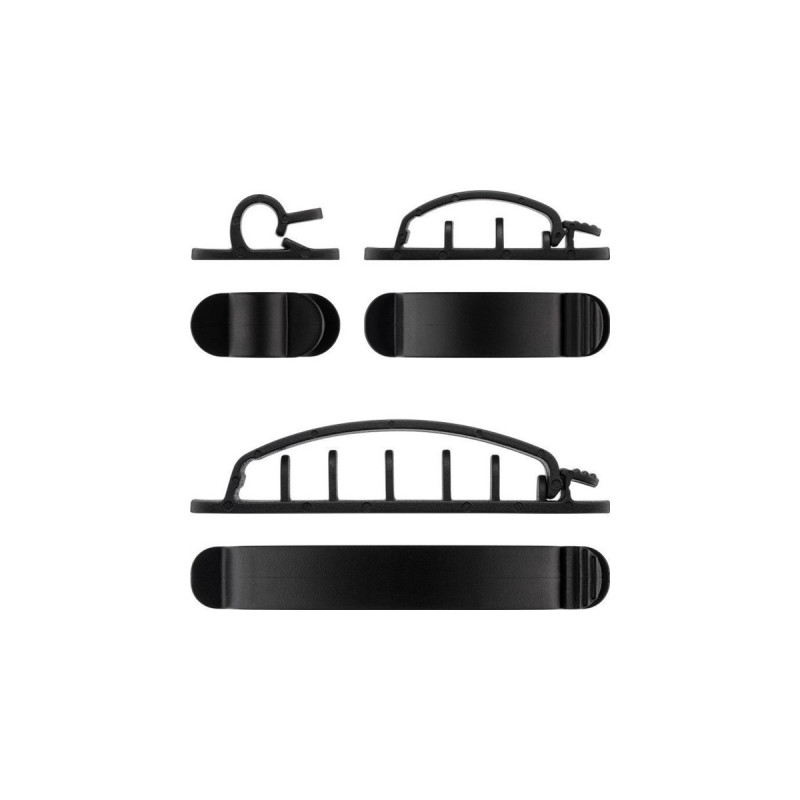 goobay Kabel Management Clip Set, Kabelführung(schwarz, 6er-Set)