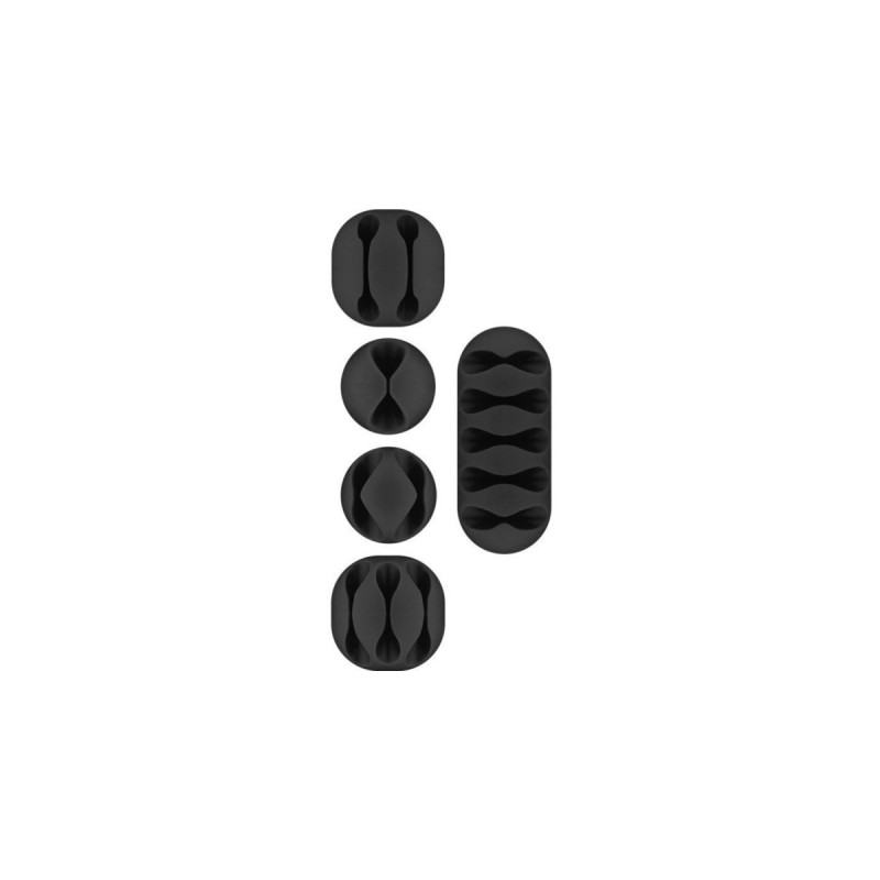 goobay Kabel Management Set, Kabelführung(schwarz, 5er-Set)