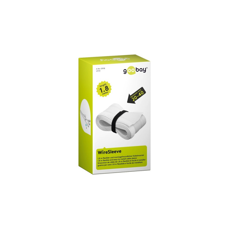 goobay Kabelmantel 51918(weiß, 1,8 Meter)