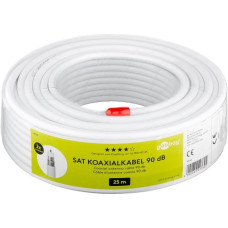 goobay Koaxialkabel 90dB, CCS(weiß, 25 Meter, doppelt geschirmt)