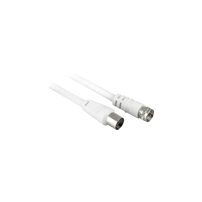 goobay LNB-Stecker - RF-Buchse, 1,5 m, Kabel(weiß, 1,5 Meter)