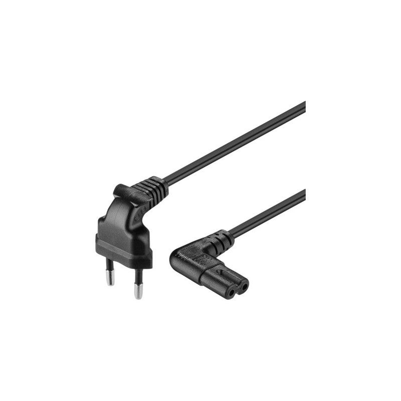 goobay Netzkabel Eurostecker 90°(schwarz, 2 Meter)