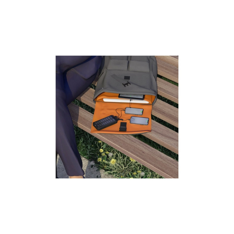 goobay Outdoor Schnelllade-Powerbank 20.000 mAh mit Solar(schwarz, USB-C PD, QC 3.0)