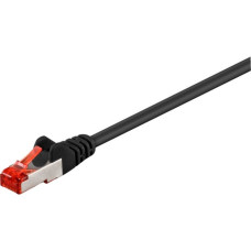 goobay Patchkabel CAT6 S/FTP(schwarz, 50 Meter, doppelt geschirmt)
