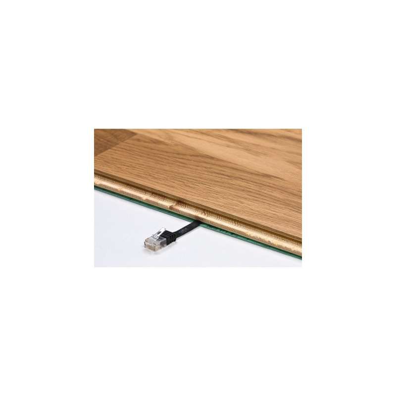 RJ45 Stecker CAT.6 U/UTP(schwarz, 1,5 Meter, Flachkabel)