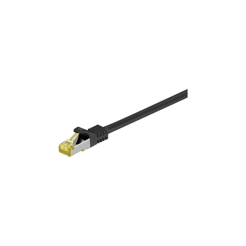 goobay Patchkabel RJ-45 SFTP, mit Cat 7 Rohkabel(schwarz, 3 Meter, 500 MHz)