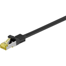 goobay Patchkabel RJ-45 SFTP, mit Cat 7 Rohkabel(schwarz, 10 Meter, 500 MHz)
