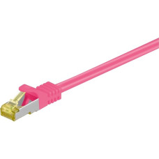 goobay Patchkabel RJ-45 SFTP, mit Cat 7 Rohkabel(pink, 50cm, 500 MHz)