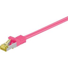 goobay Patchkabel RJ-45 SFTP, mit Cat 7 Rohkabel(pink, 3 Meter, 500 MHz)