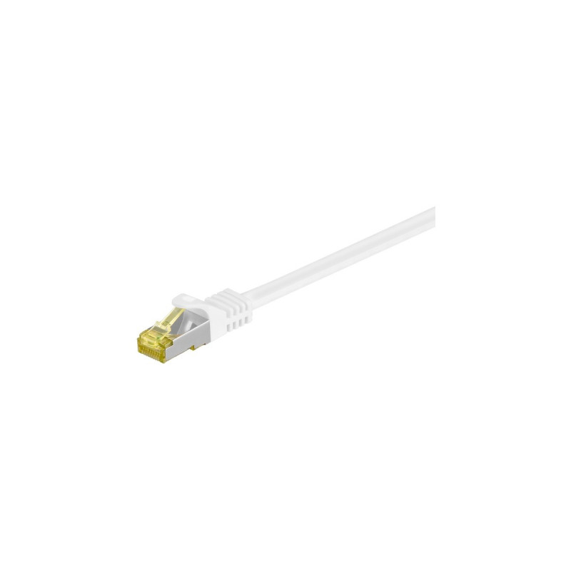 goobay Patchkabel RJ-45 SFTP, mit Cat 7 Rohkabel(weiß, 5 Meter, 500 MHz)