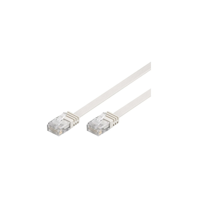 RJ-45 Stecker(weiß, 100cm, flach, Cat.5e U/UTP)