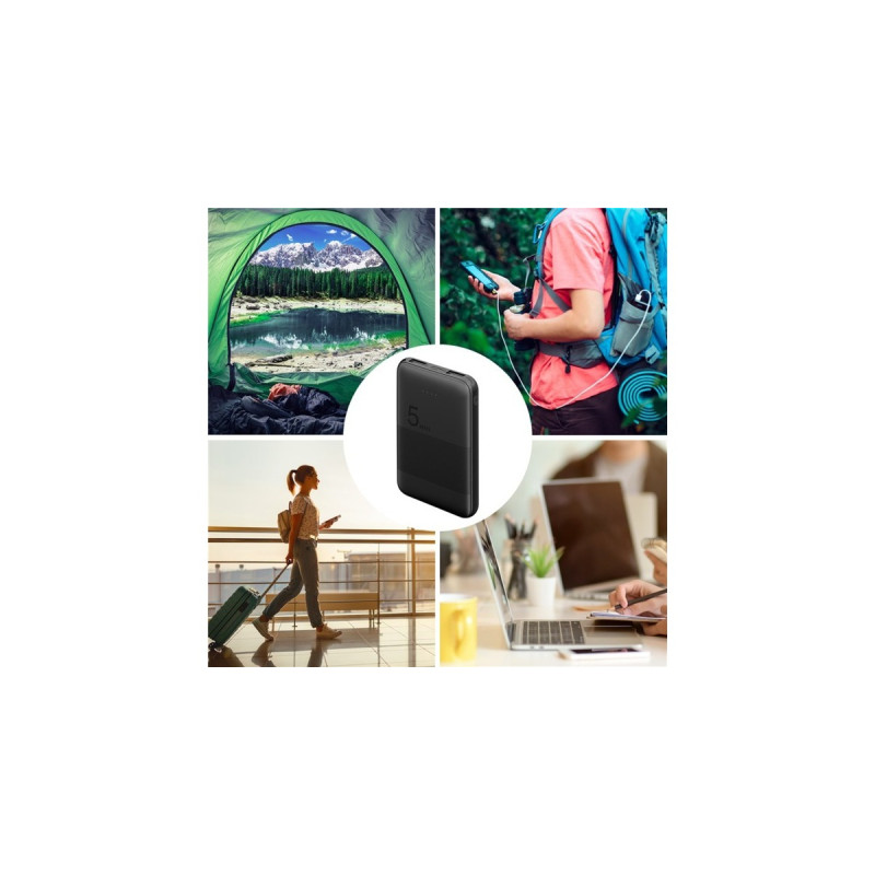 goobay Powerbank kompakt 5.000 mAh(schwarz, 5.000 mAh, Quick Charge 3.0)