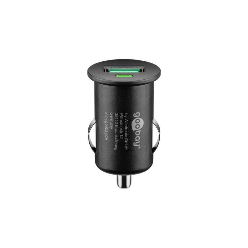 goobay Quick Charge USB Auto Schnellladegerät(schwarz, mit QC 3.0)