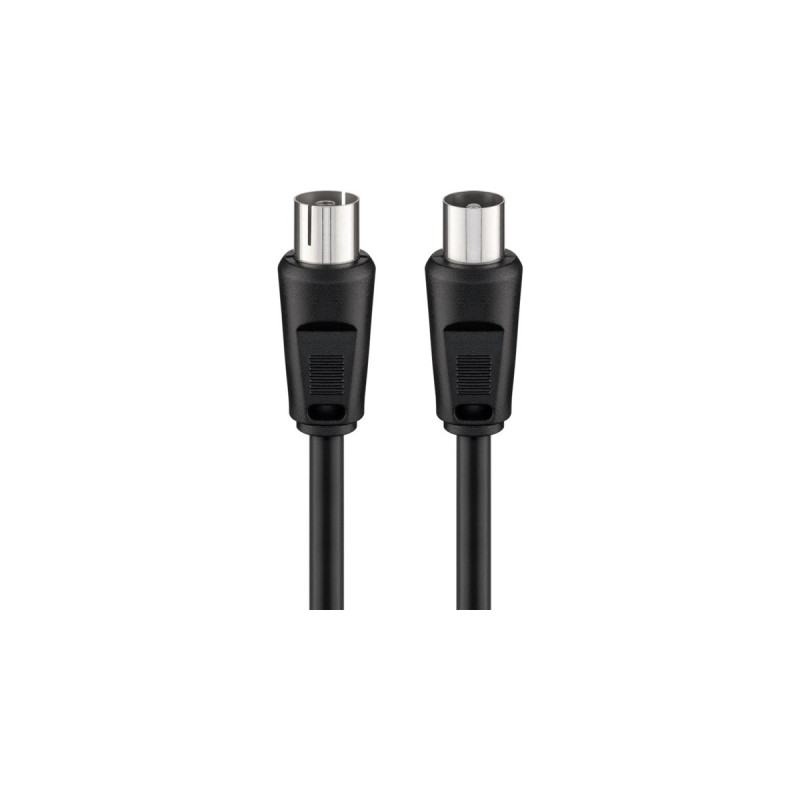 goobay RF-Stecker auf RF-Buchse, Kabel(schwarz, 2,5 Meter, Bulk)