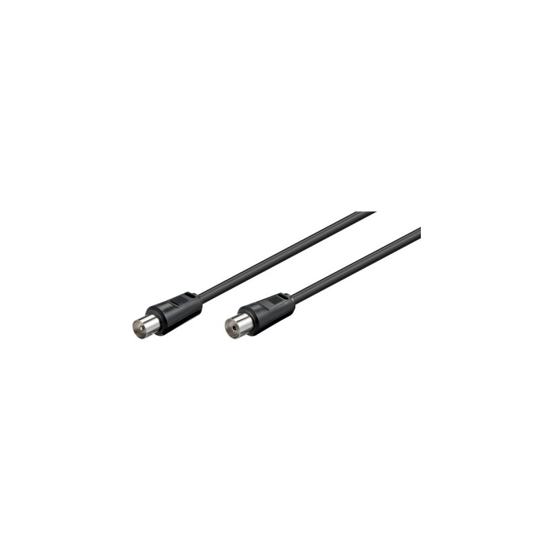 goobay RF-Stecker auf RF-Buchse, Kabel(schwarz, 2,5 Meter, Bulk)