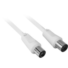 goobay RF-Stecker auf RF-Buchse, Kabel(weiß, 1,5 Meter)