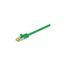 goobay RJ-45 Patchkabel Cat 6.a S/FTP (PIMF), mit Cat.7 Rohkabel(grün, 25cm, 500 MHz)