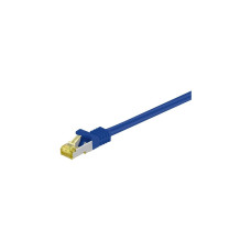 goobay RJ-45 Patchkabel Cat 6.a S/FTP (PIMF), mit Cat.7 Rohkabel(blau, 1,5 Meter, 500 MHz)