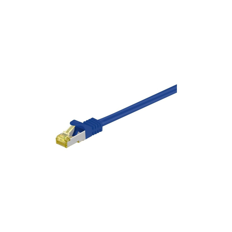 goobay RJ-45 Patchkabel Cat 6.a S/FTP (PIMF), mit Cat.7 Rohkabel(blau, 2 Meter, 500 MHz)