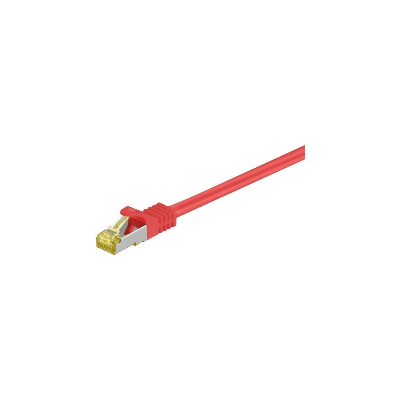 goobay RJ-45 Patchkabel Cat 6.a S/FTP (PIMF), mit Cat.7 Rohkabel(rot, 2 Meter, 500 MHz)