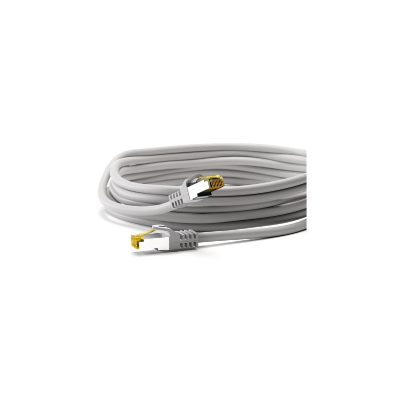 goobay RJ-45 Patchkabel Cat 6.a S/FTP (PiMF), mit Cat.7 Rohkabel(grau, 1 Meter)