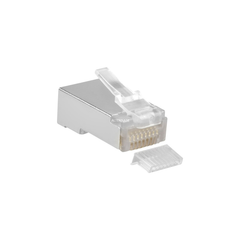goobay RJ-45 Stecker geschirmt Cat.5e, LAN-Adapter(mit Einfädelhilfe, Bulk)