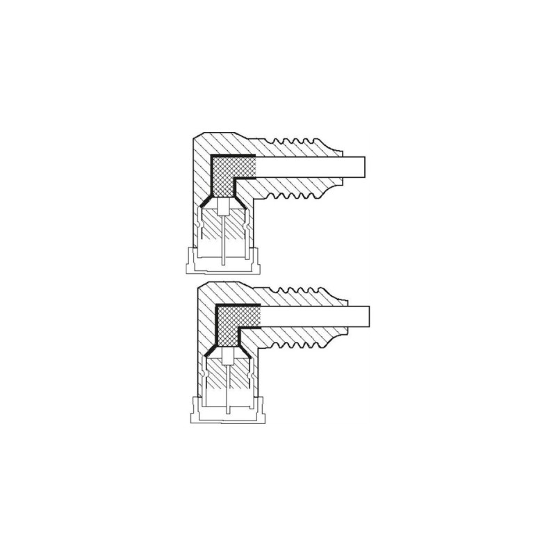 F-Stecker 90°(weiß, 2 Meter)