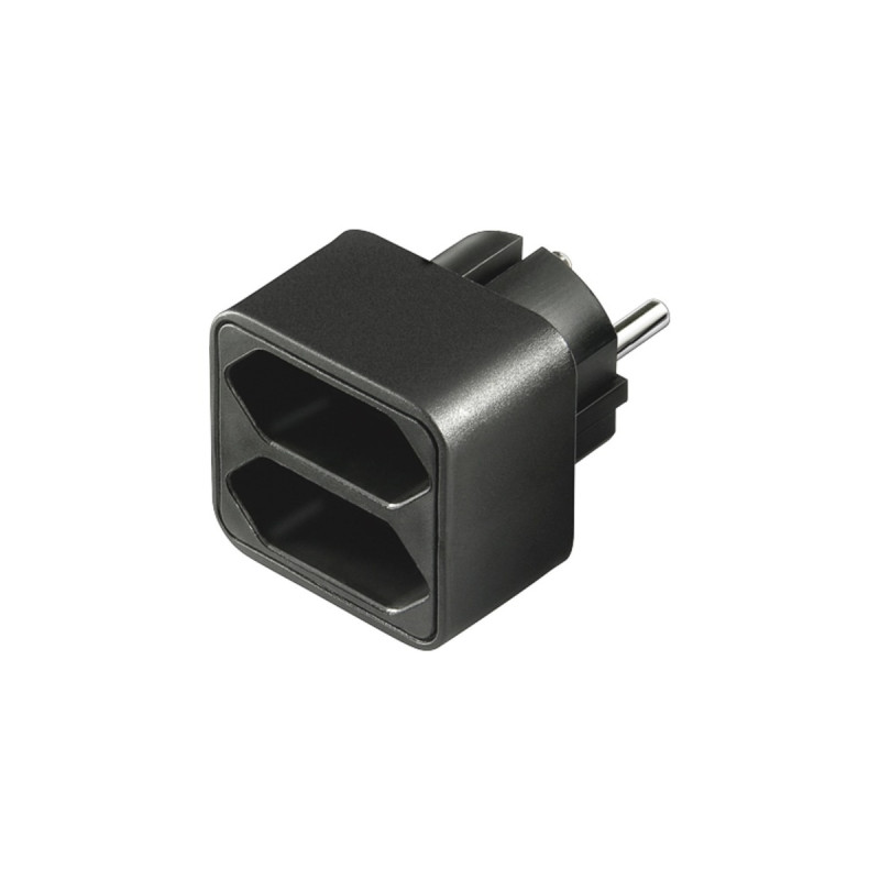 2x Euro, Steckdosenadapter(schwarz, platzsparende Verteilersteckdose)