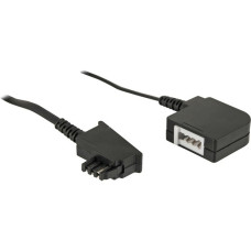 goobay TAE-F-Verlängerung 4-polig, Verlängerungskabel(schwarz, 6 Meter)