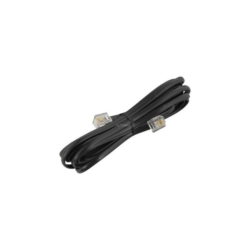 goobay Telefonkabel RJ-11 4-Pin(schwarz, 3 Meter)