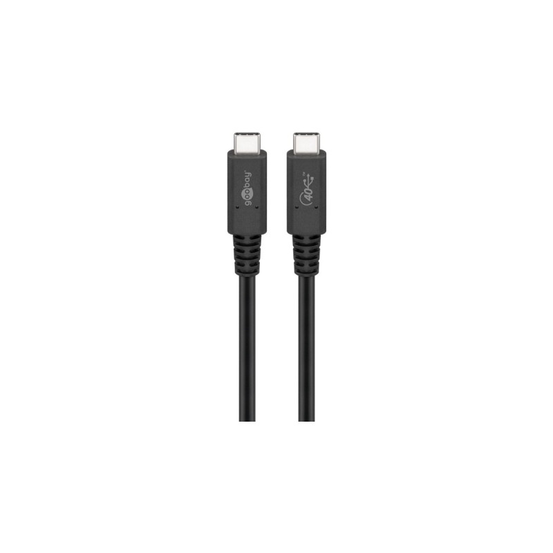 USB-C Stecker, Koaxialkabel(schwarz, 1 Meter, PD, Laden mit bis zu 100 Watt)
